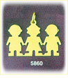 14Kt Gold Engraveable Triplet Plate Charm