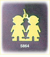 14Kt Gold Engraveable Twin Girls Charm