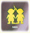 14Kt Gold Engraveable Twin Boys Charm