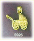 14K Gold 3D Baby Stroller Charm