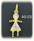 14K Gold Triangle Birthstone Baby Charm