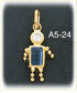 14K Gold Rectangle Birthstone Baby Charm