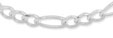 7MM 14K White Gold Figaro Chain