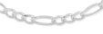6MM 14K White Gold Figaro Chain