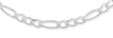 5MM 14K White Gold Figaro Chain