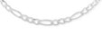 4MM 14K White Gold Figaro Chain
