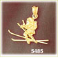14K Gold 3D Santa Skiing Charm