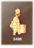 14K Gold 3D Santa Claus At Chimney Charm