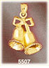14K Gold Christmas Bells w/Bow Charm