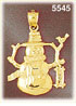 14K Gold Snowman Pendant