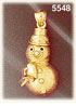 14K Gold 3D Snowman Charm Pendant