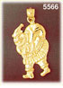 14K Gold Santa Claus Carrying Bag Of Toys Pendant