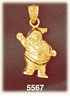 14K Gold Waving Santa Claus Charm