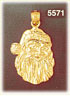 14K Gold Santa Claus Face Pendant