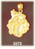 14K Gold Jolly Santa Claus Face Pendant
