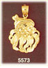 14K Gold Santa Claus Face Christmas Pendant