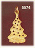 14K Gold Holiday Christmas Tree Charm