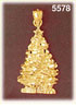 14K Gold Glistening Christmas Tree Pendant