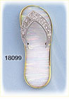 14K Gold Diamond White Opal Flip Flop Pendant