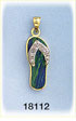 14K Gold Opal Flip Flop Diamond Charm