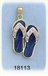 14K Gold Opal Pair of Flip Flop Diamond Charm