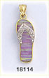 14Kt Gold Pink Opal Flip Flop Diamond Charm