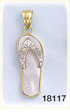 14Kt Gold Mother of Pearl Flip Flop Diamond Charm