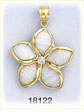 14K Gold White Opal Flower Diamond Charm