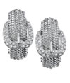 14K White Gold Diamond Belt Buckle Earrings