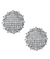 14K White Gold Diamond Round Earrings