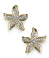14K Yellow Gold Diamond Starfish Earrings
