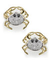 14K Yellow Gold Diamond Crab Earrings
