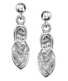 14K White Gold Diamond Flip Flop Earrings