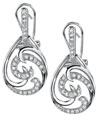 14K White Gold Teardrop Diamond Earrings