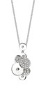 14K White Gold Diamond Circles Necklace