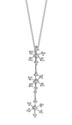 14K White Gold Diamond Triple Snowflake Necklace