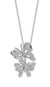 14K White Gold Diamond Butterflies Necklace