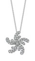 14K White Gold Diamond Swirl Star Necklace