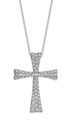 14K White Gold Cross Diamond Necklace