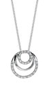 14K White Gold Diamond 3 in 1 Circle Necklace