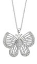 14K White Gold Diamond Butterfly Necklace