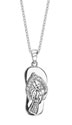 14K White Gold Diamond Flip Flop w/Palm Tree Necklace