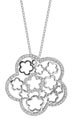 14K White Gold Diamond Flower Necklace