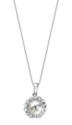 14K White Gold Diamond Circle & Pearl Necklace