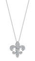14K White Gold Diamond Fleur De Lis Necklace