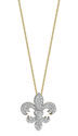 14K Yellow Gold Diamond Fleur-Dis-Lis Necklace