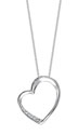 14Kt White Gold Diamond Floating Heart Necklace