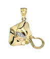 14Kt Yellow Gold Diamond Stingray Pendant