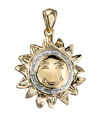 14K Yellow Gold Diamond Sun Pendant