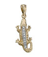 14K Yellow Gold Diamond Alligator Pendant